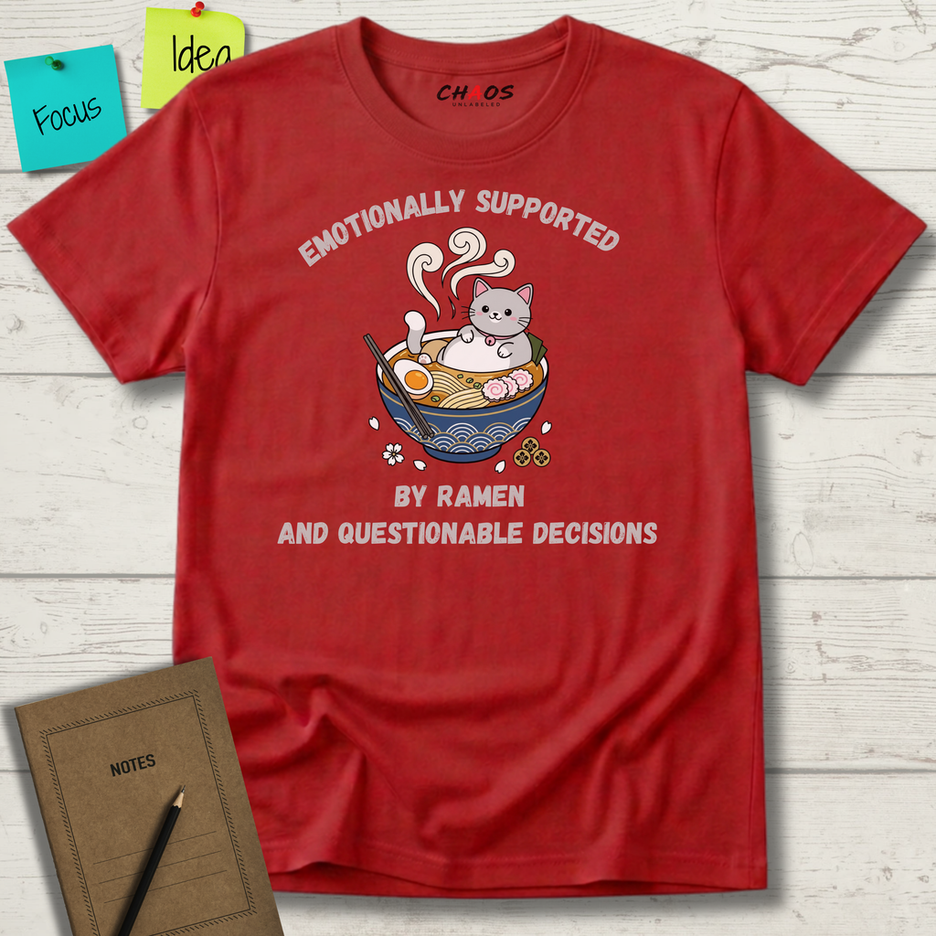 Emotionally Supported By Ramen And Questionable Decisions T-Shirt