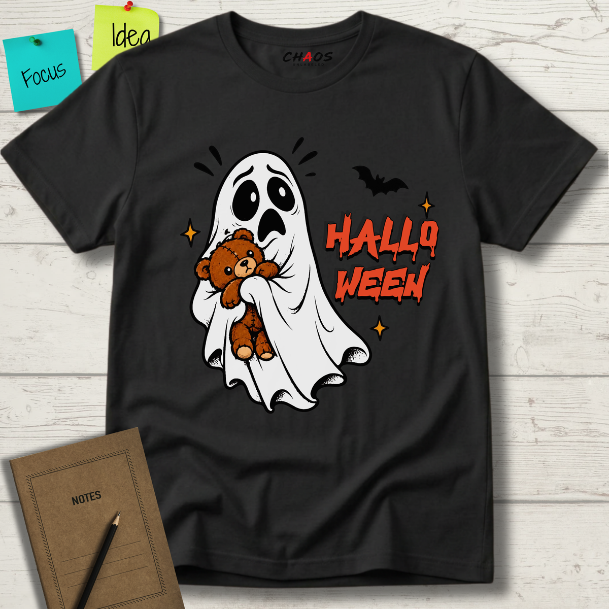 SCARED HALLOWEEN GHOST T-SHIRT