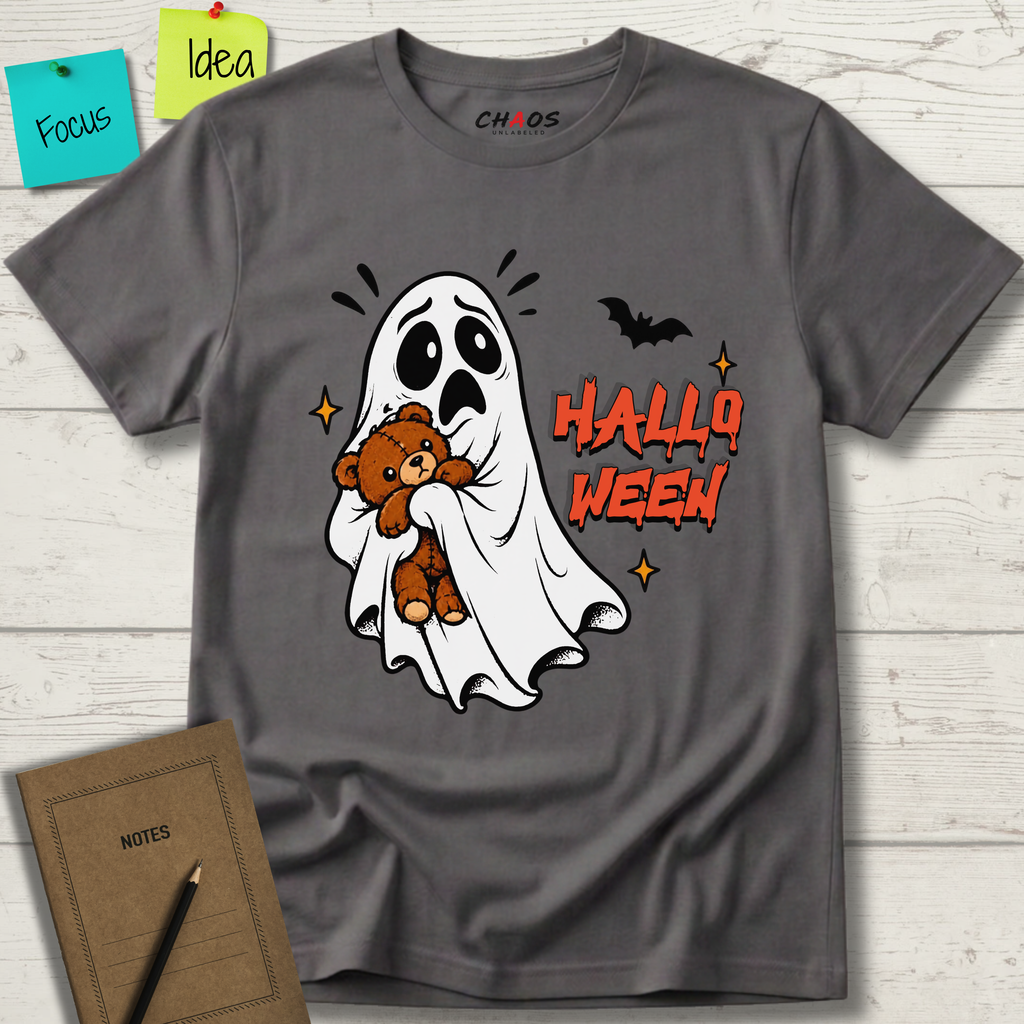 SCARED HALLOWEEN GHOST T-SHIRT