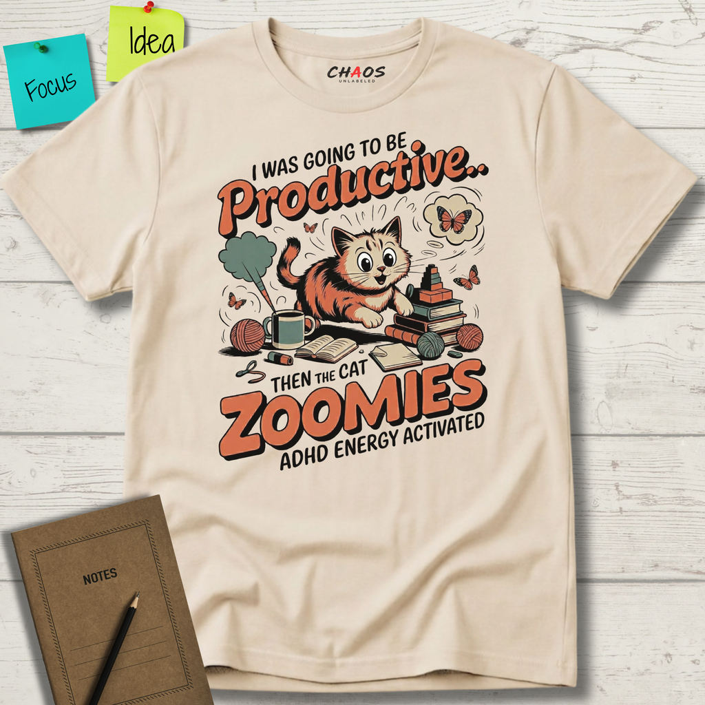 I Was Going To Be Productive Then The Cat Zoomies T-Shirt