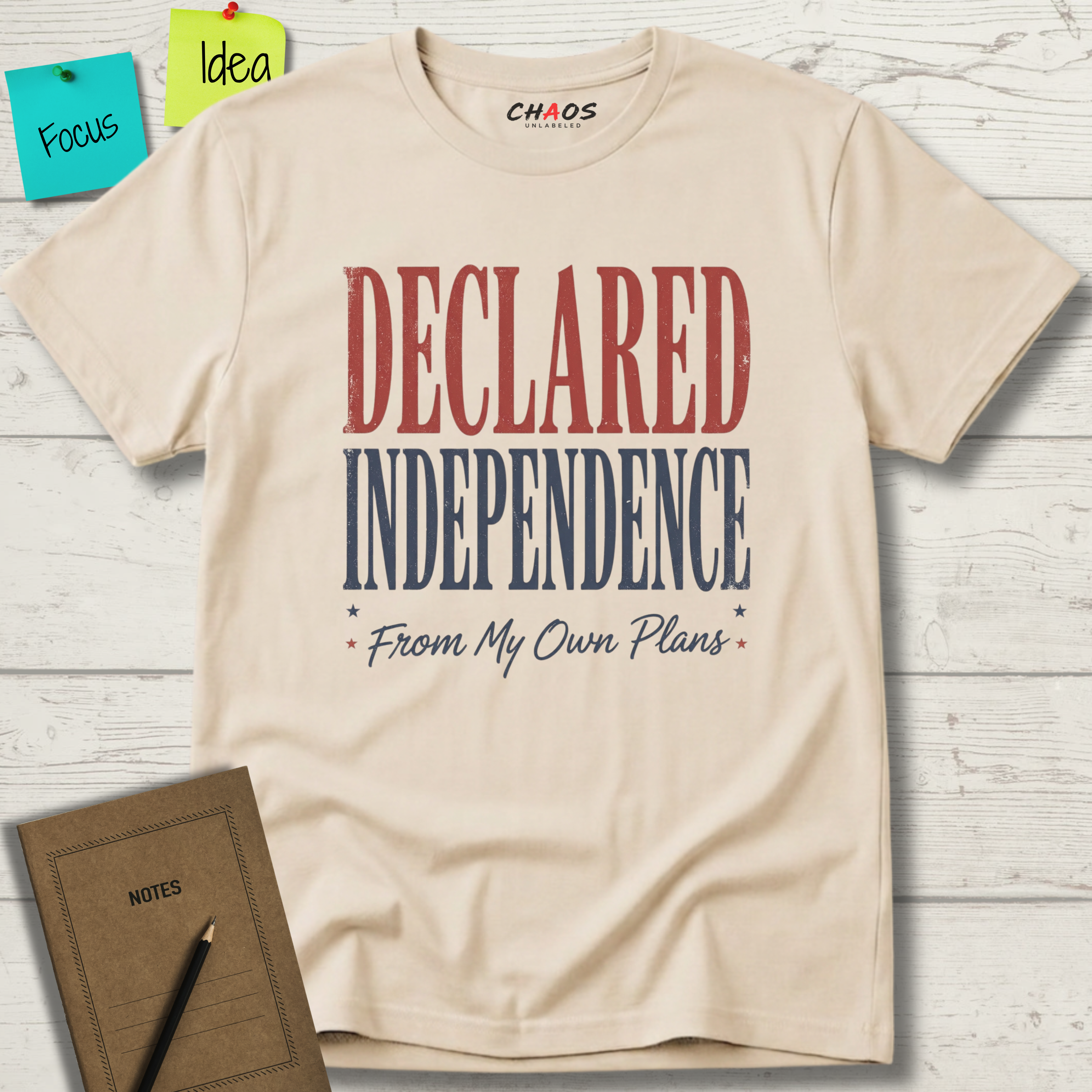 DECLARED INDEPENDENCE FROM MY OWN PLANS T-SHIRT