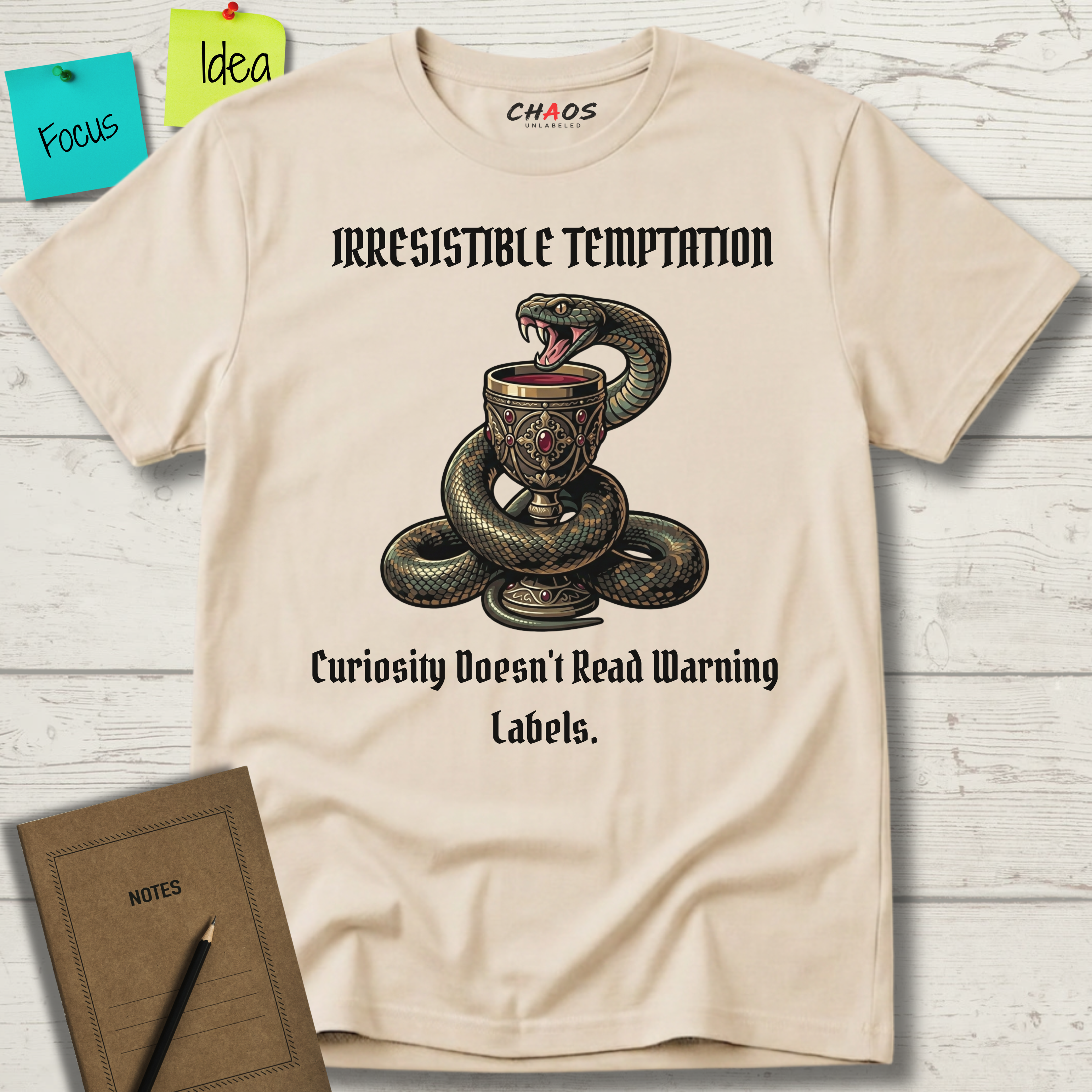 Irresistible Temptation. Curiosity Doesn.t Read Warning Labels T-Shirt
