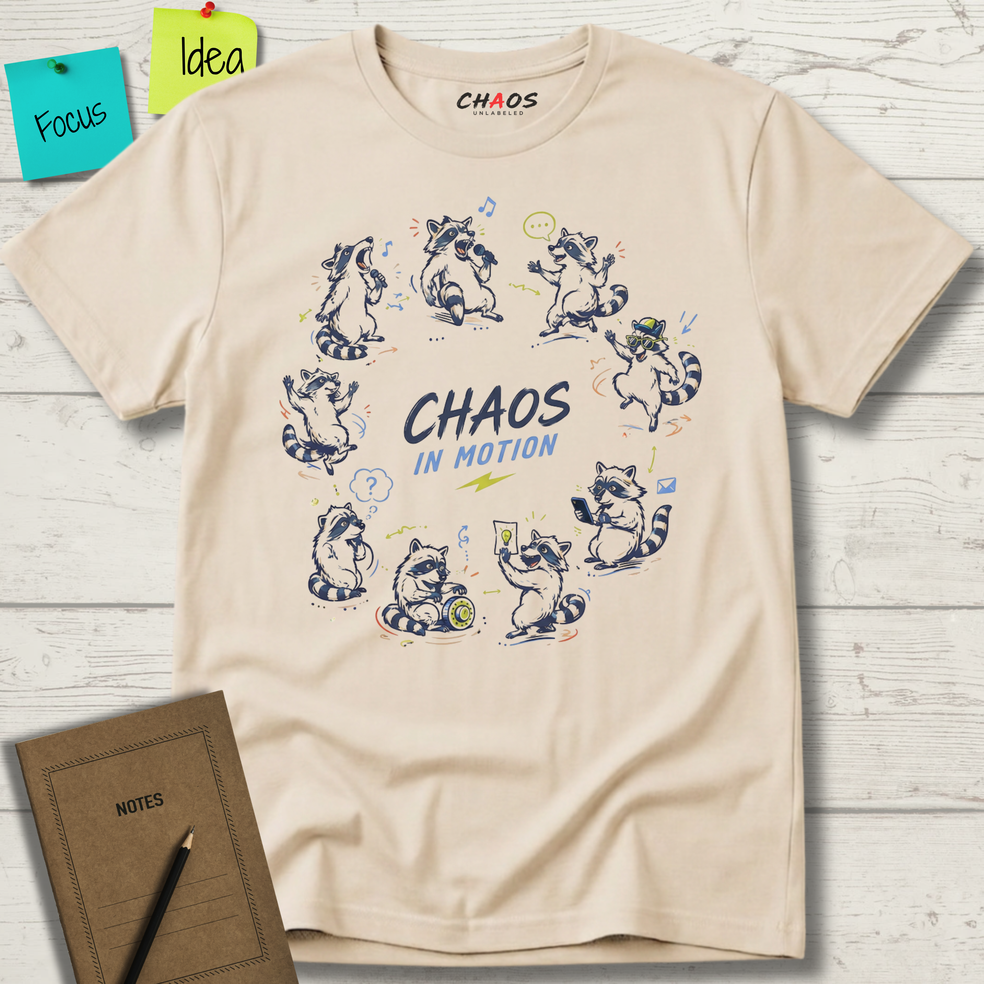 CHAOS IN MOTION - RACCOON T-SHIRT