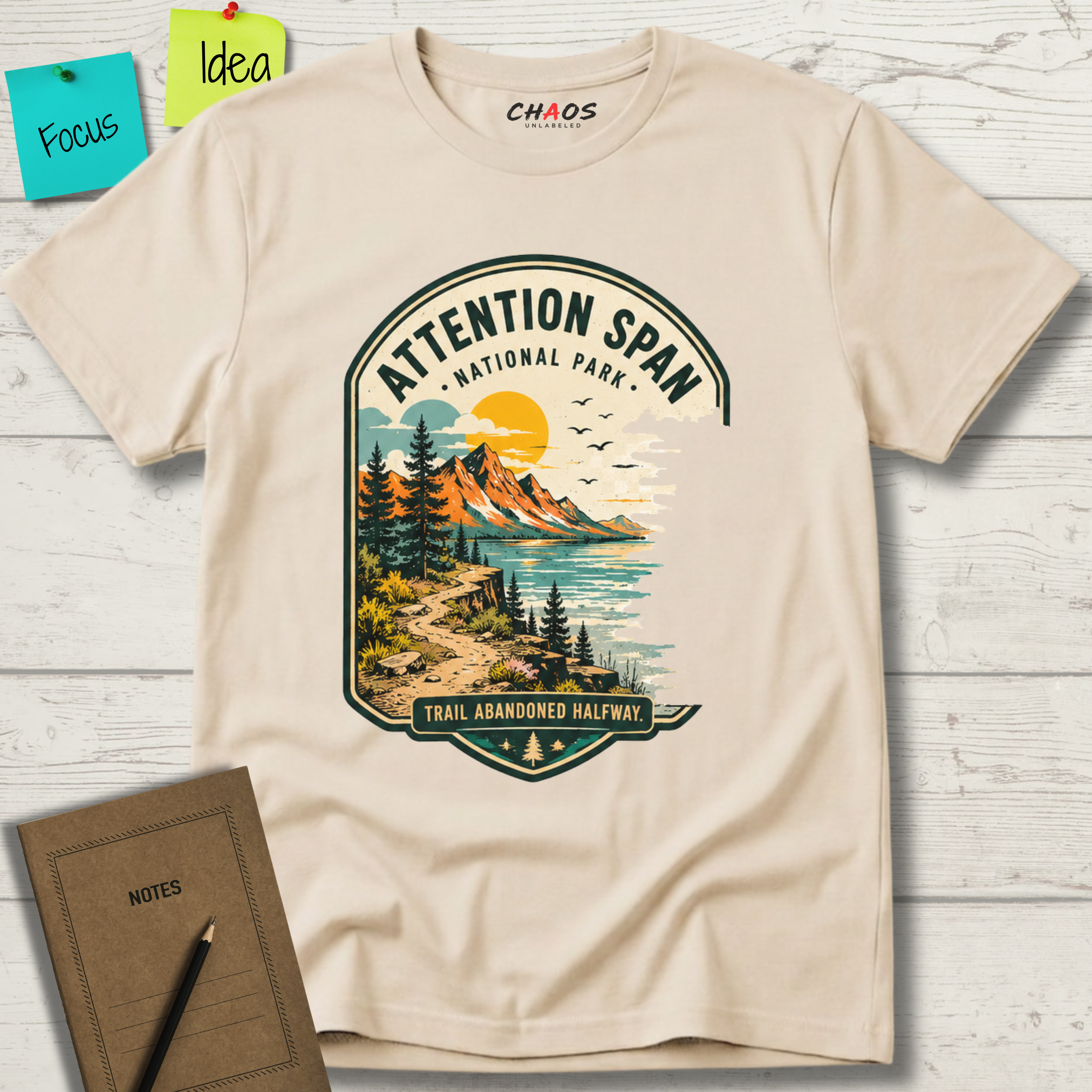ATTENTION SPAN TRAIL ABANDONED HALFWAY T-SHIRT