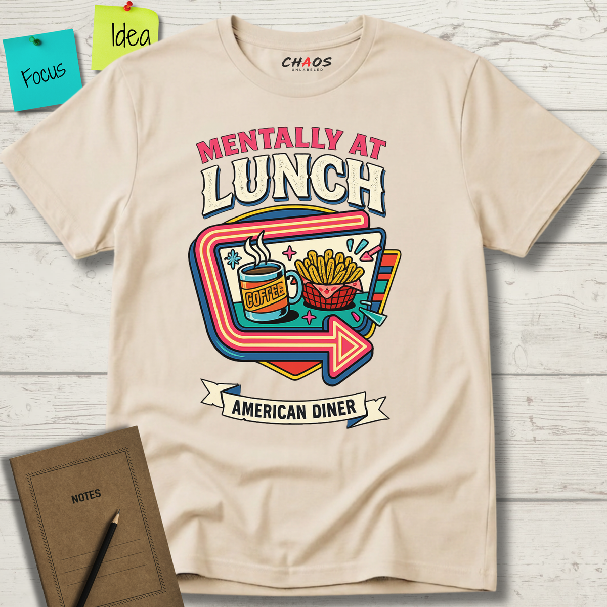 Mentally At Lunch. American Diner T-Shirt