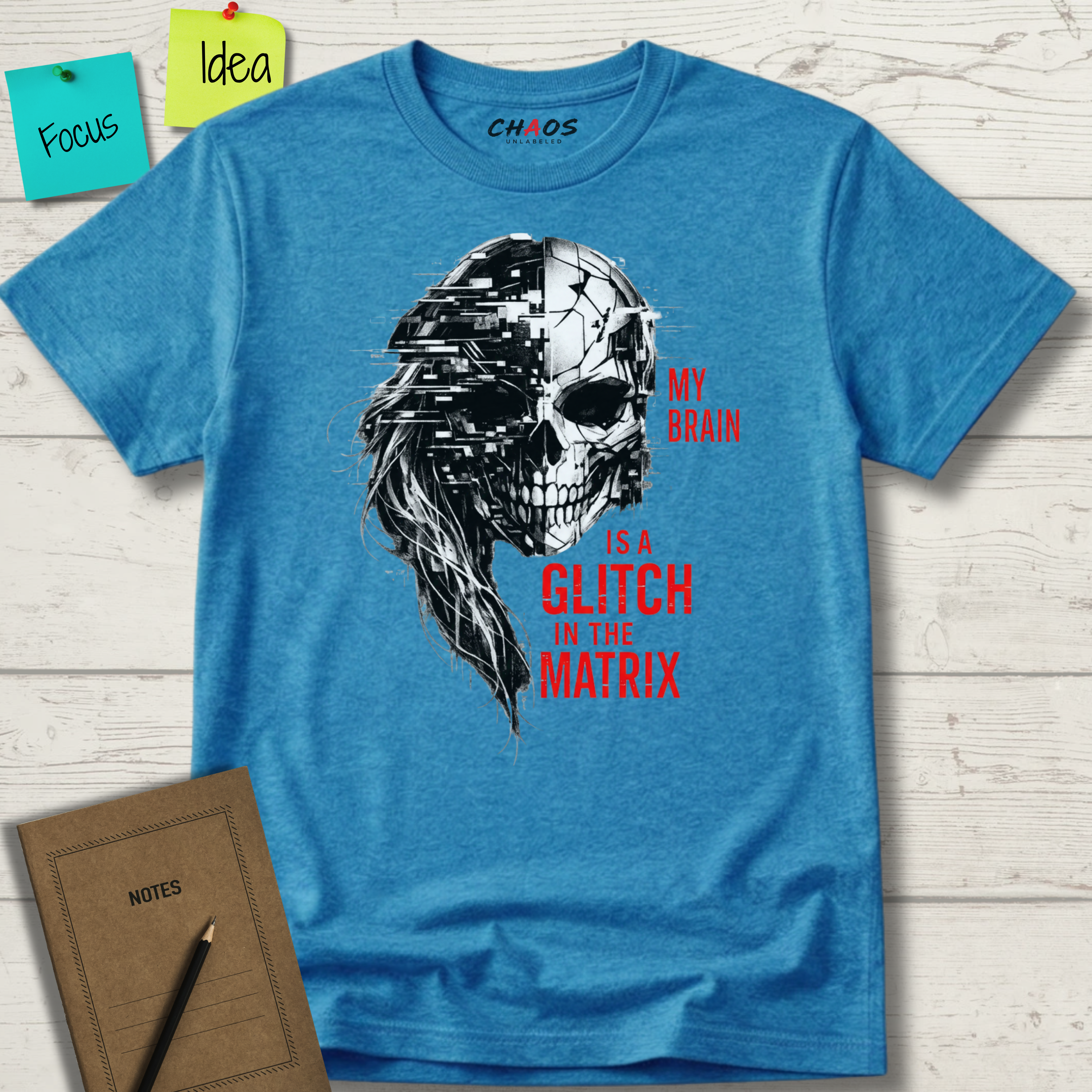 MY BRAIN IS A GLITCH APP IN THE MATRIX T-SHIRT