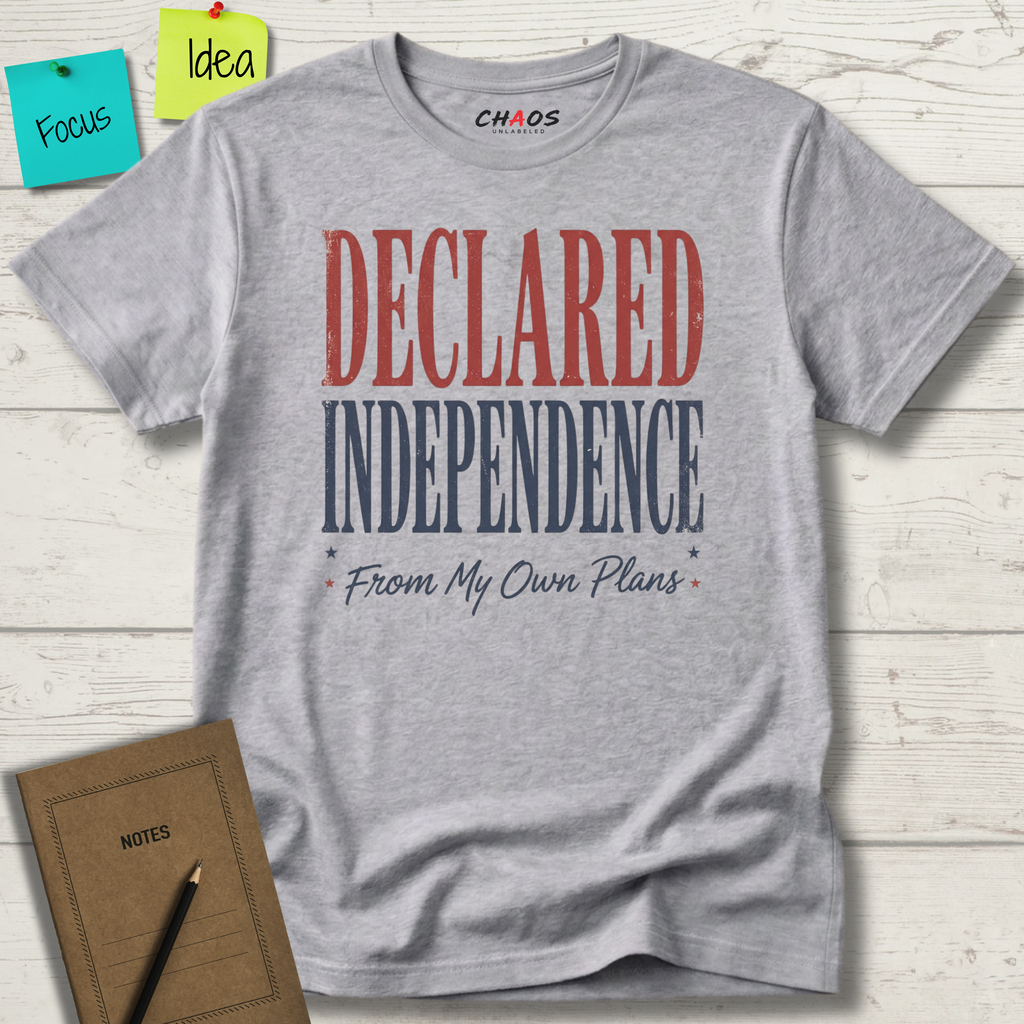 DECLARED INDEPENDENCE FROM MY OWN PLANS T-SHIRT