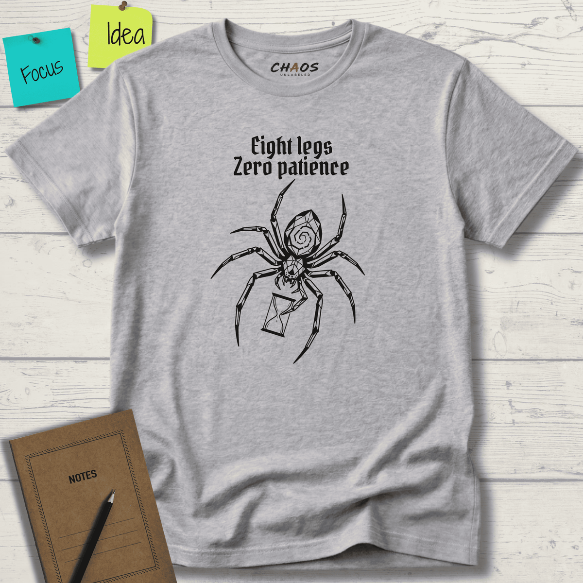 EIGHT LEGS ZERO PATIENCE T-SHIRT