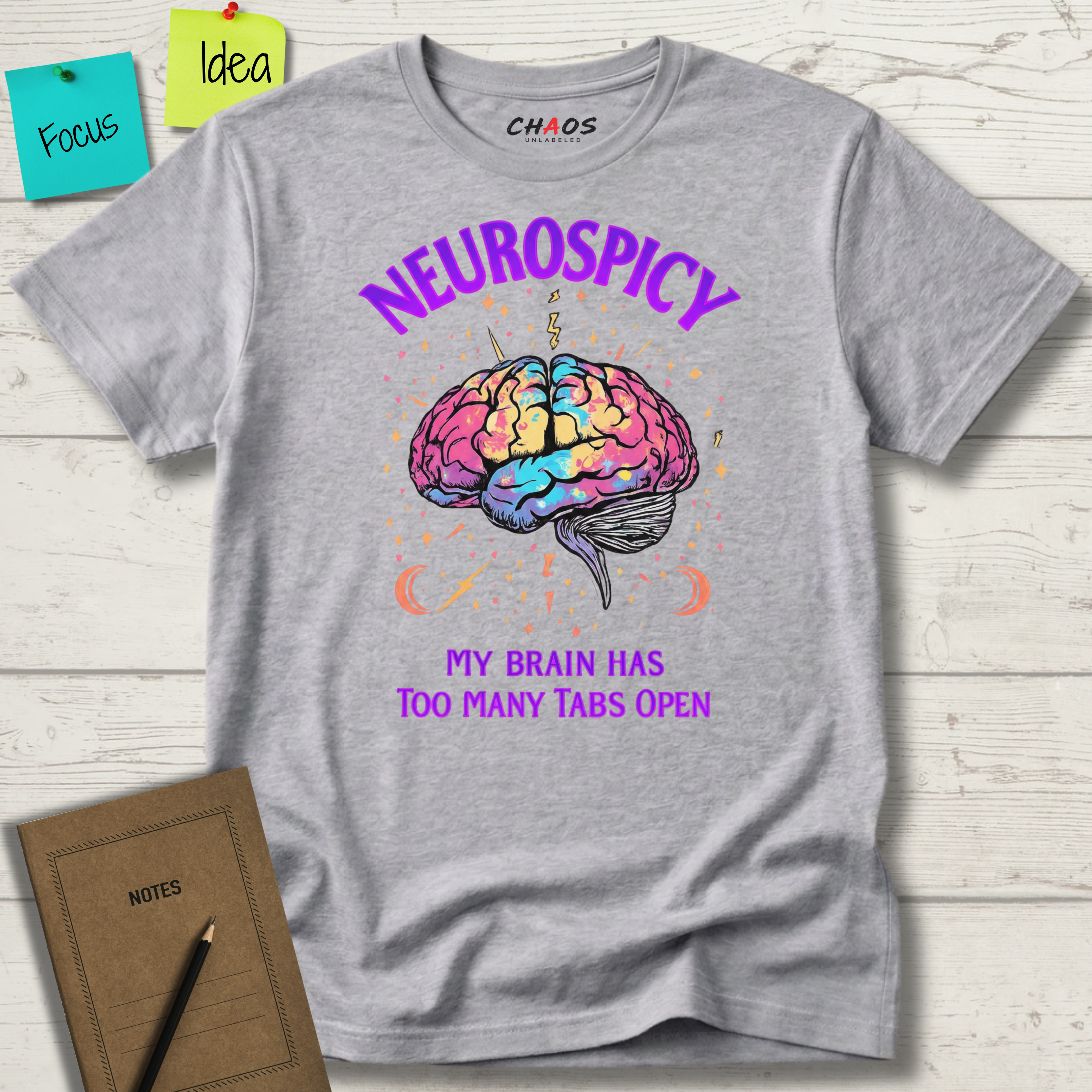 Neurospicy My Brain Has Too Many Tabs Open T-Shirt