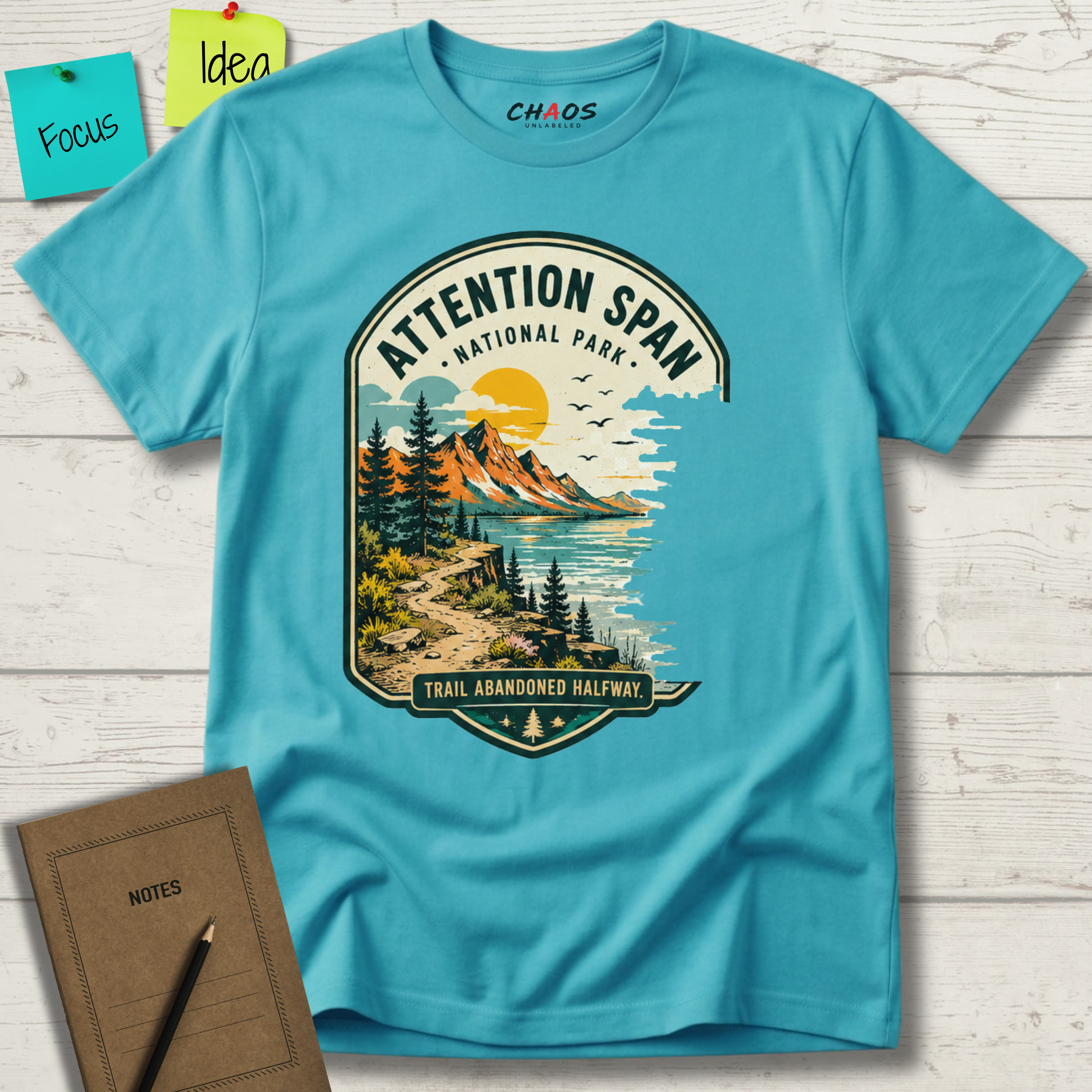 ATTENTION SPAN TRAIL ABANDONED HALFWAY T-SHIRT