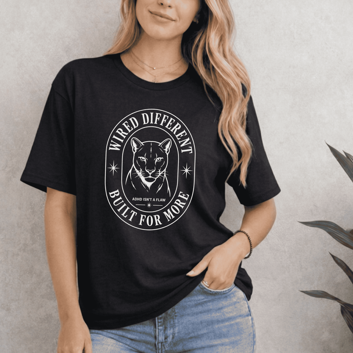 WIRED DIFFERENT BUILT FOR MORE ADHD ISN'T A FLAW T-SHIRT