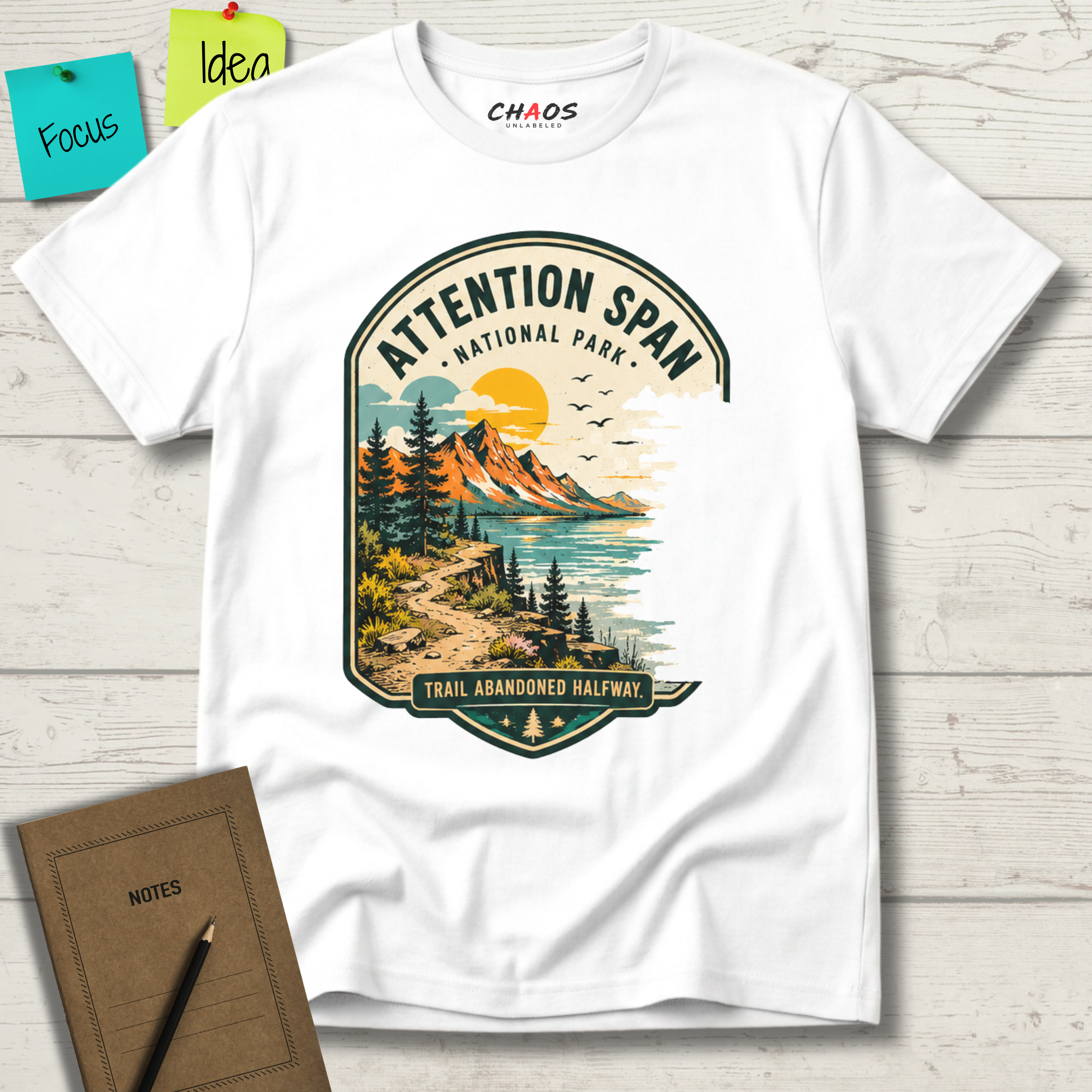 ATTENTION SPAN TRAIL ABANDONED HALFWAY T-SHIRT