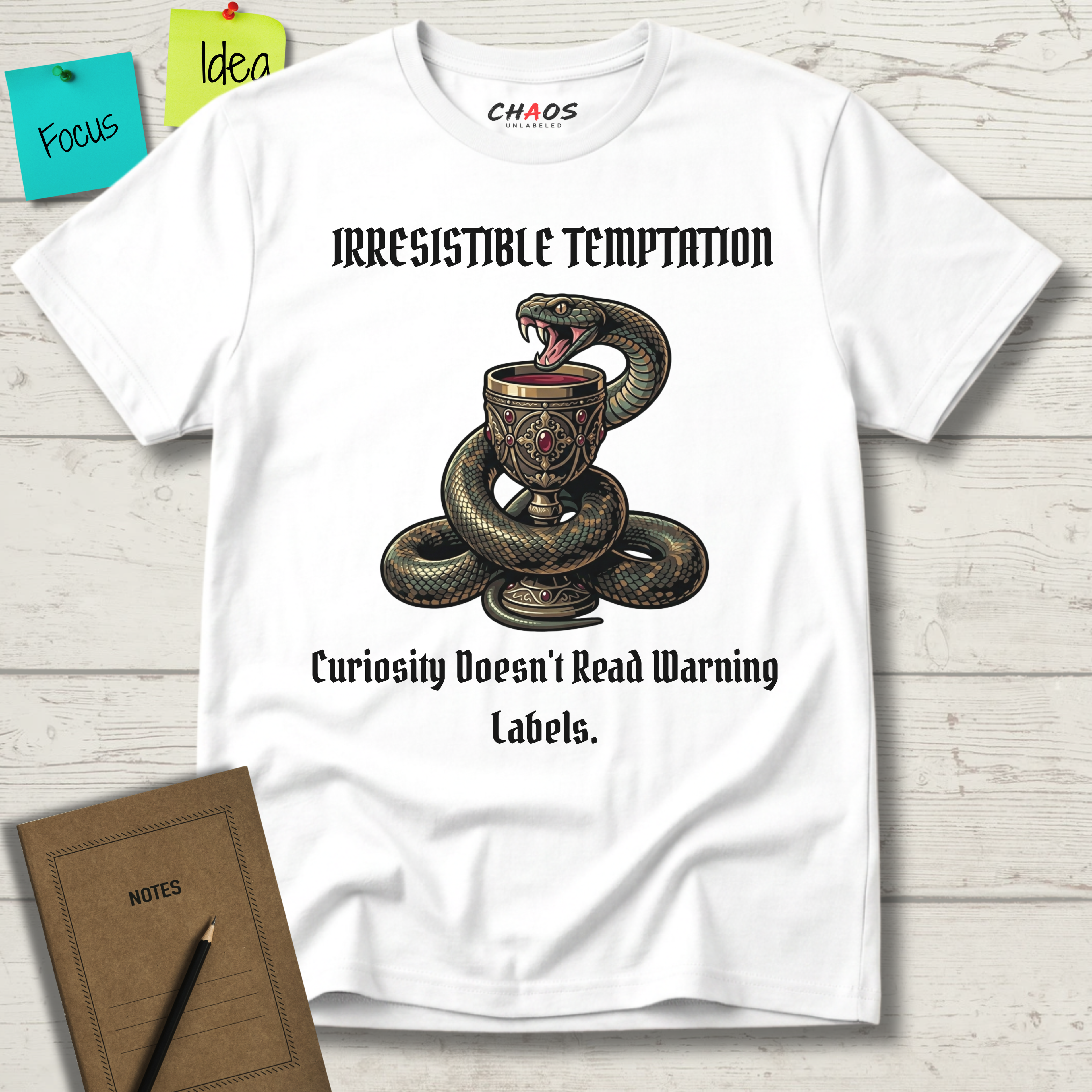 Irresistible Temptation. Curiosity Doesn.t Read Warning Labels T-Shirt