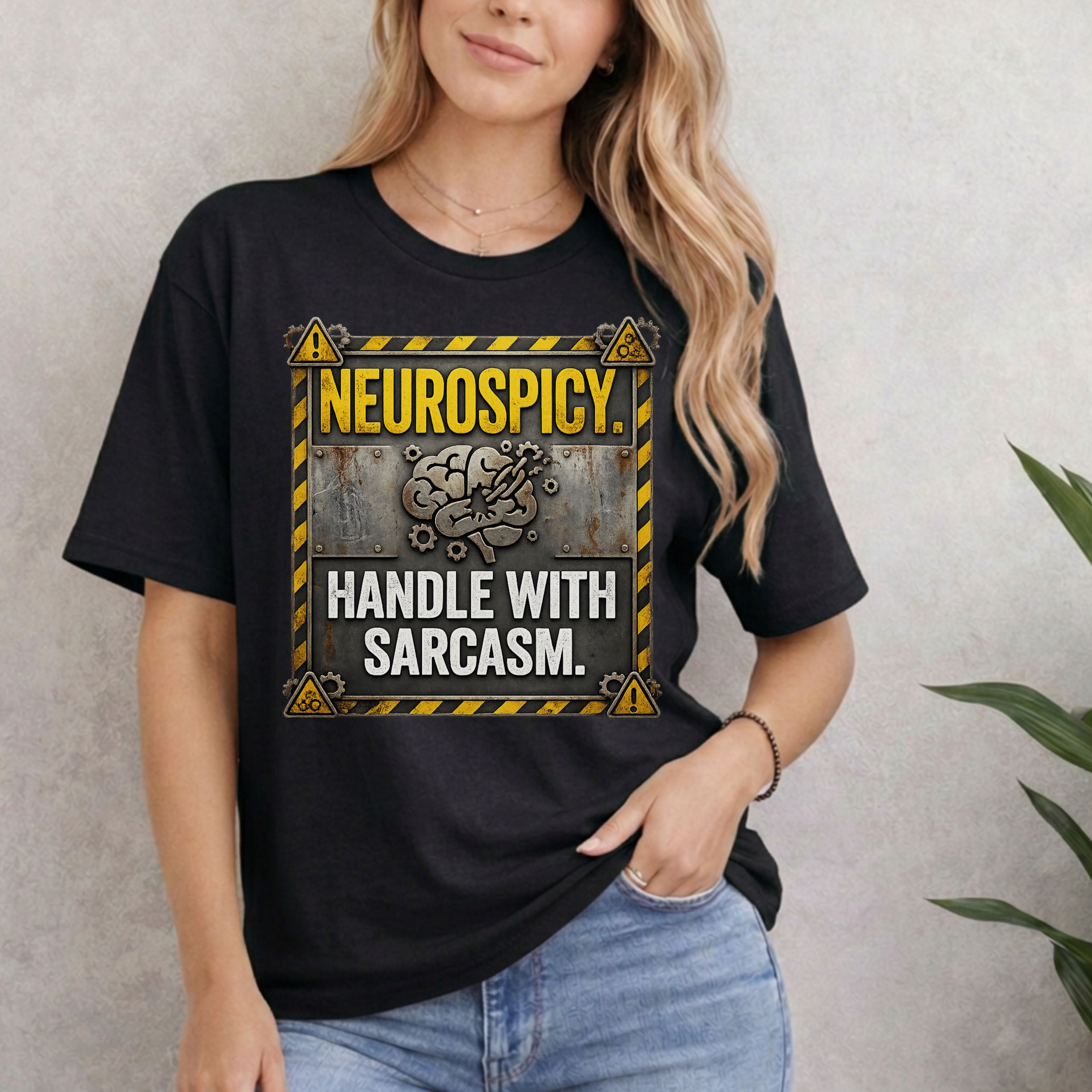 Neurospicy. Handle With Sarcasm T-Shirt
