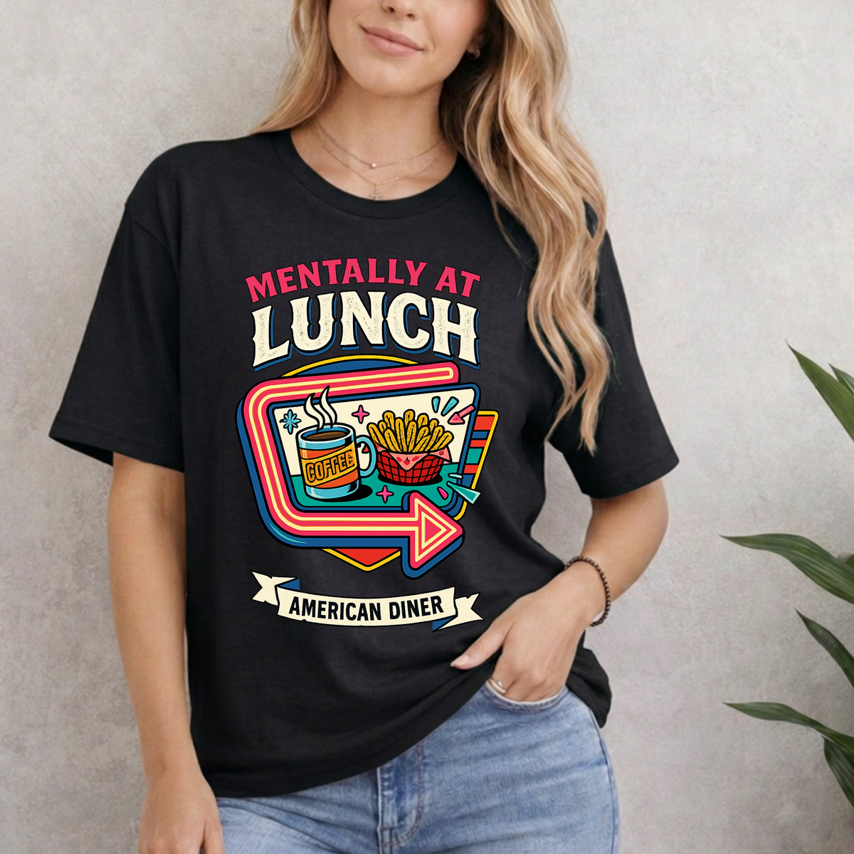 Mentally At Lunch. American Diner T-Shirt